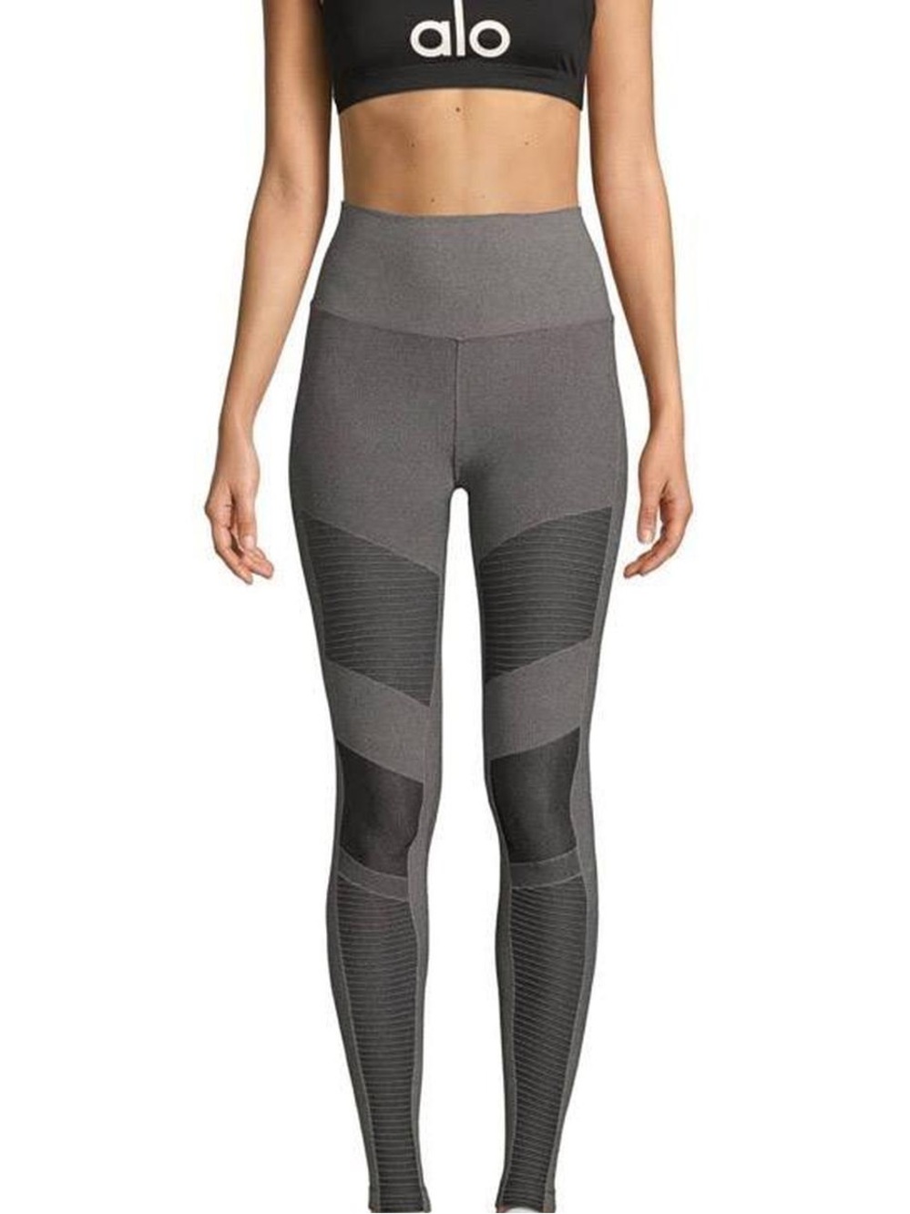 Alo Yoga | High Waist Moto Legging | Dark Grey